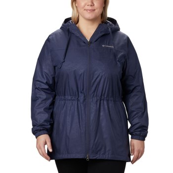 Columbia Auroras Wake III Mid Plus Size, Chamarras Azul Marino Para Mujer | 195486-VUF